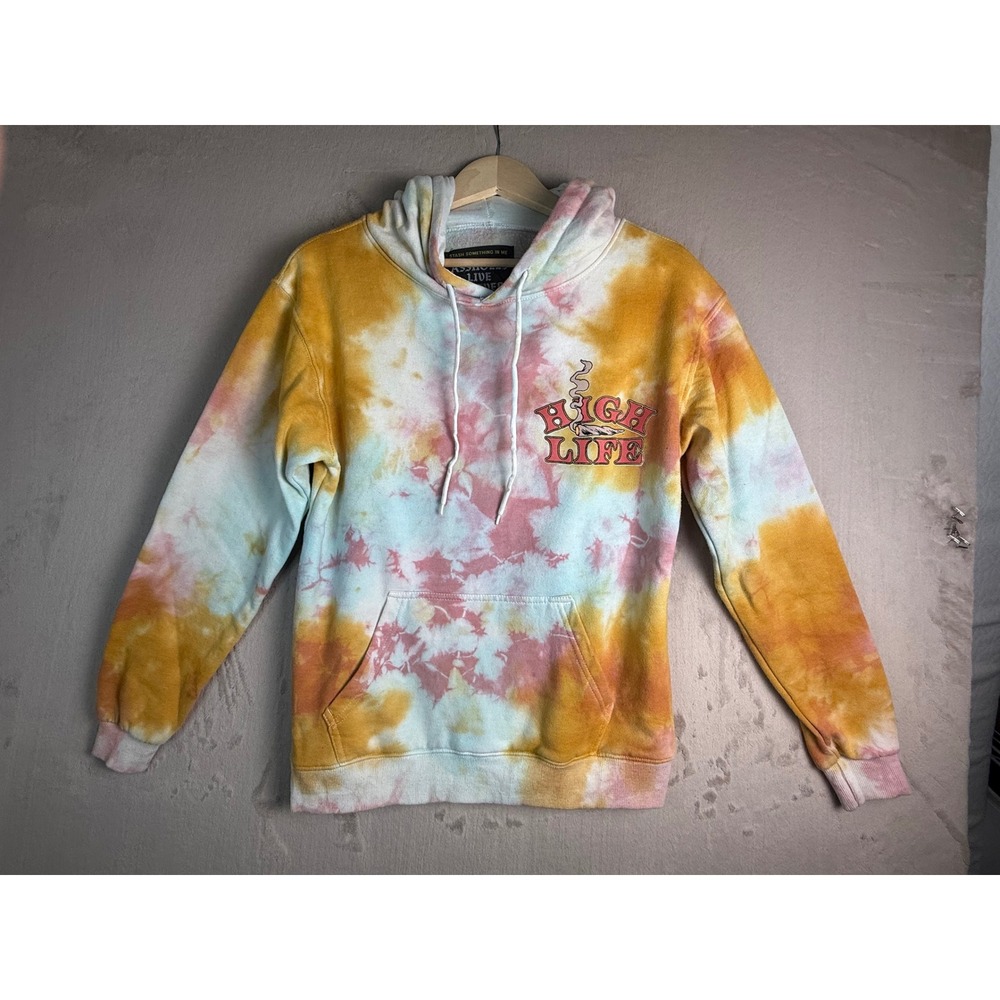 Assholes Live Forever High Life Tie Dye Hoodie Small Graphic Mushroom Sweatshirt